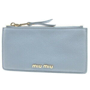 Miu Miu Leather Astrale Blue Card Wallet